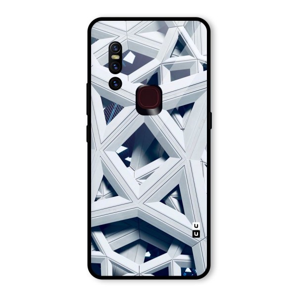 Abstract White Lines Glass Back Case for Vivo V15