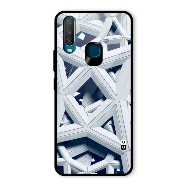 Abstract White Lines Glass Back Case for Vivo Y12