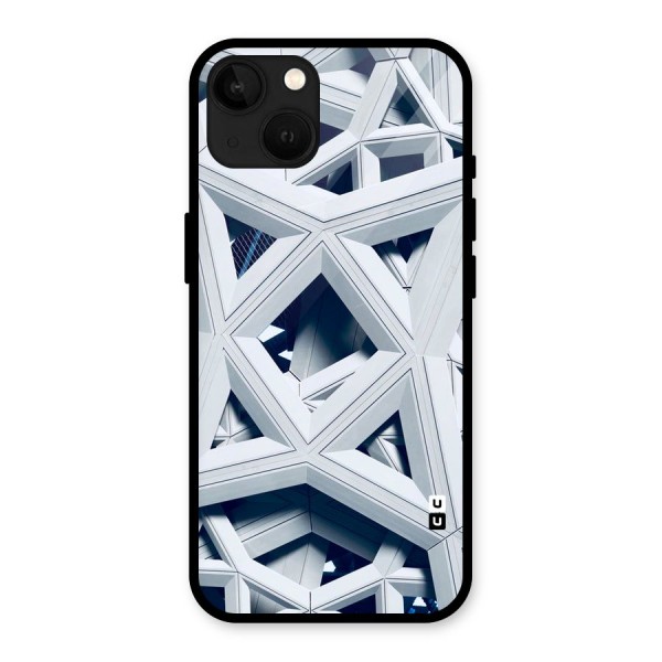 Abstract White Lines Glass Back Case for iPhone 13