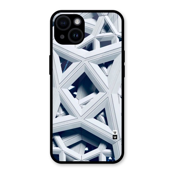 Abstract White Lines Glass Back Case for iPhone 14