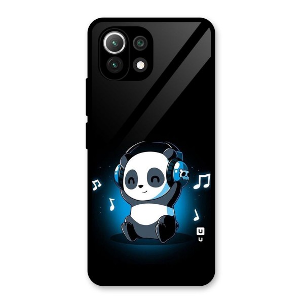 Adorable Panda Enjoying Music Glass Back Case for Mi 11 Lite NE 5G
