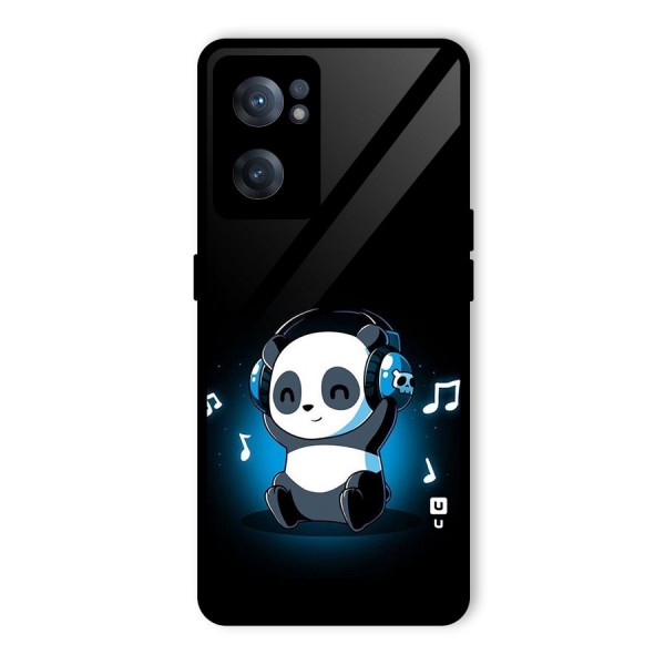 Adorable Panda Enjoying Music Glass Back Case for OnePlus Nord CE 2 5G