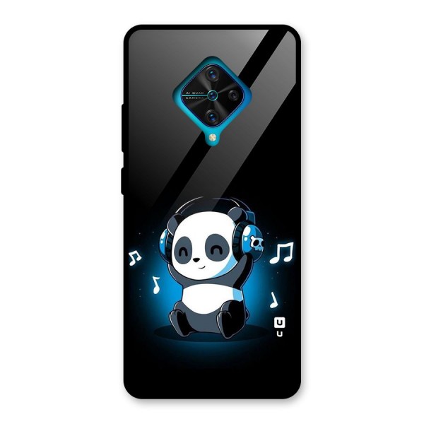 Adorable Panda Enjoying Music Glass Back Case for Vivo S1 Pro