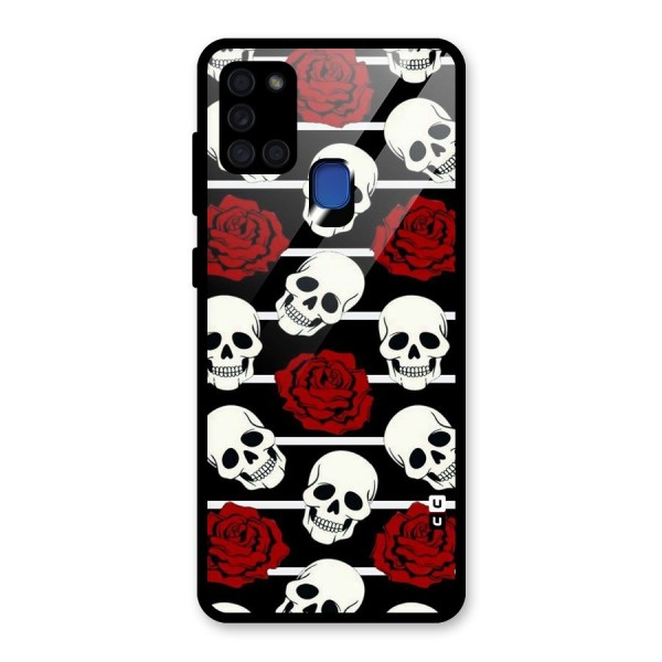 Adorable Skulls Glass Back Case for Galaxy A21s