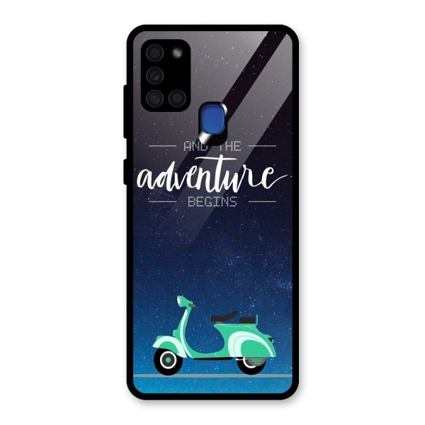 Adventure Scooter Glass Back Case for Galaxy A21s