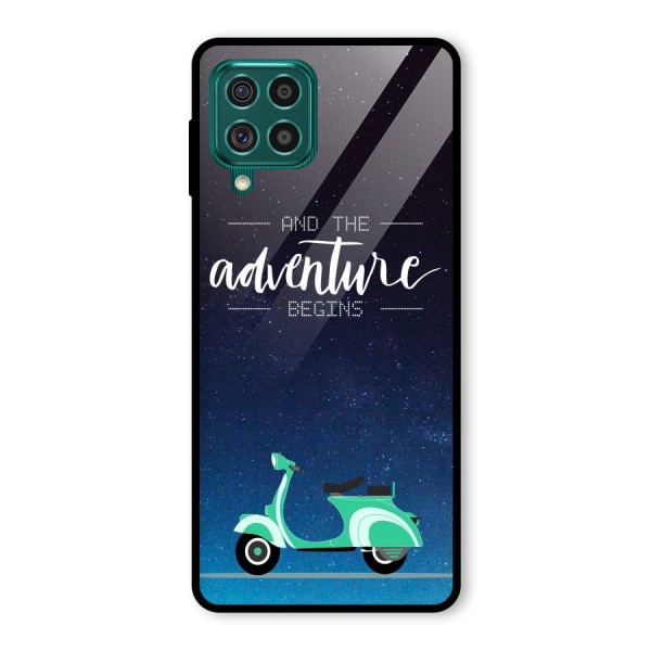 Adventure Scooter Glass Back Case for Galaxy F62