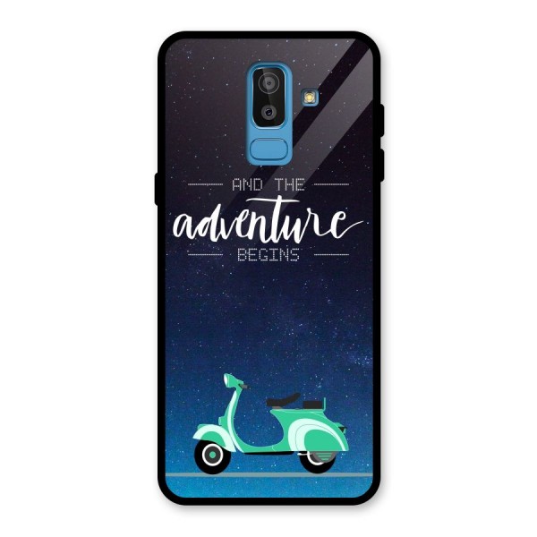 Adventure Scooter Glass Back Case for Galaxy J8