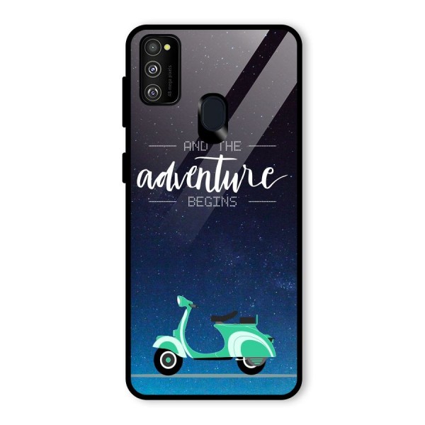 Adventure Scooter Glass Back Case for Galaxy M21