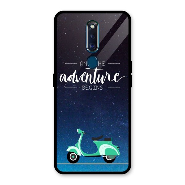 Adventure Scooter Glass Back Case for Oppo F11 Pro