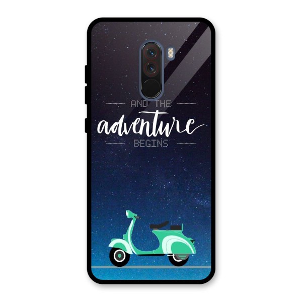 Adventure Scooter Glass Back Case for Poco F1