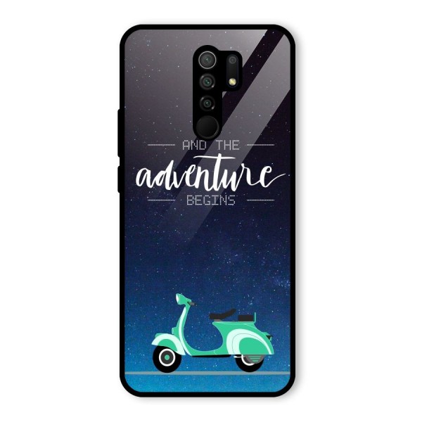 Adventure Scooter Glass Back Case for Redmi 9 Prime