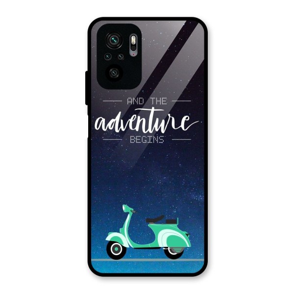 Adventure Scooter Glass Back Case for Redmi Note 10