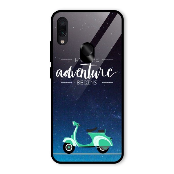 Adventure Scooter Glass Back Case for Redmi Note 7