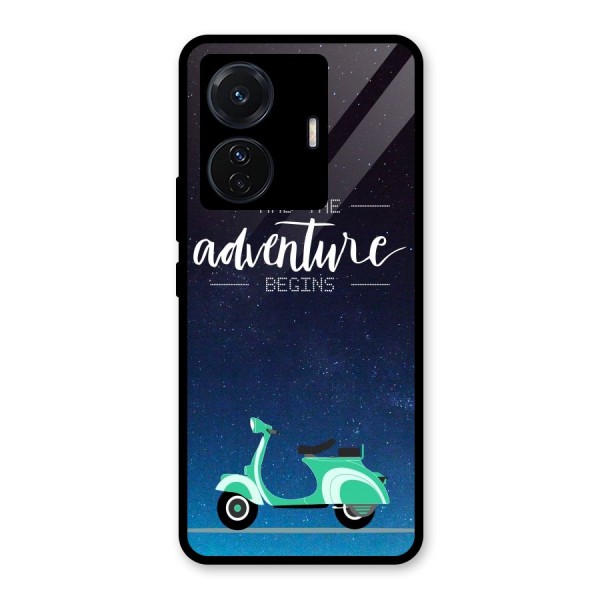 Adventure Scooter Glass Back Case for Vivo T1 Pro