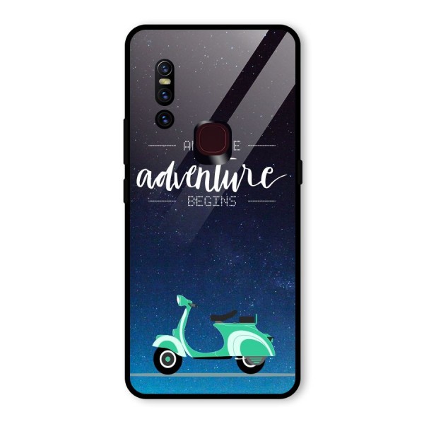 Adventure Scooter Glass Back Case for Vivo V15