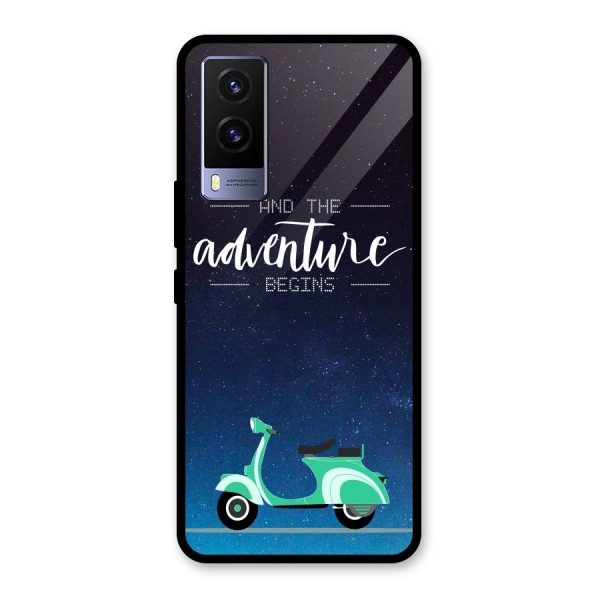 Adventure Scooter Glass Back Case for Vivo V21e 5G