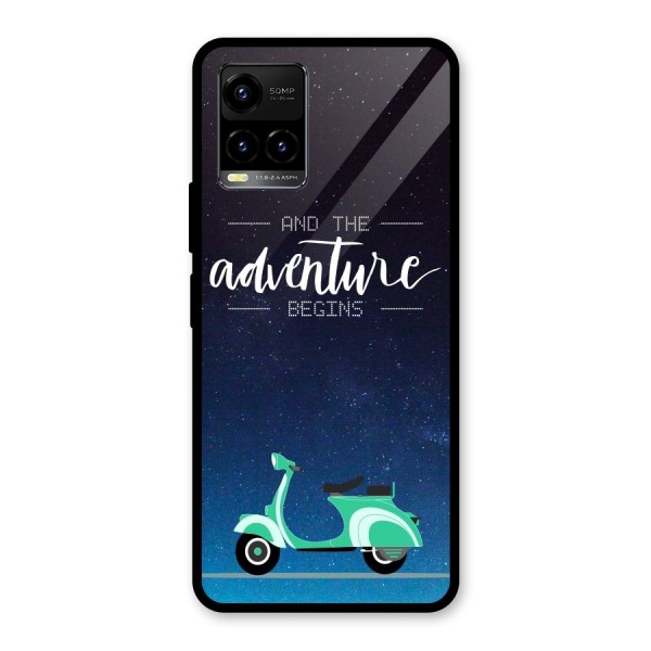 Adventure Scooter Glass Back Case for Vivo Y21 2021