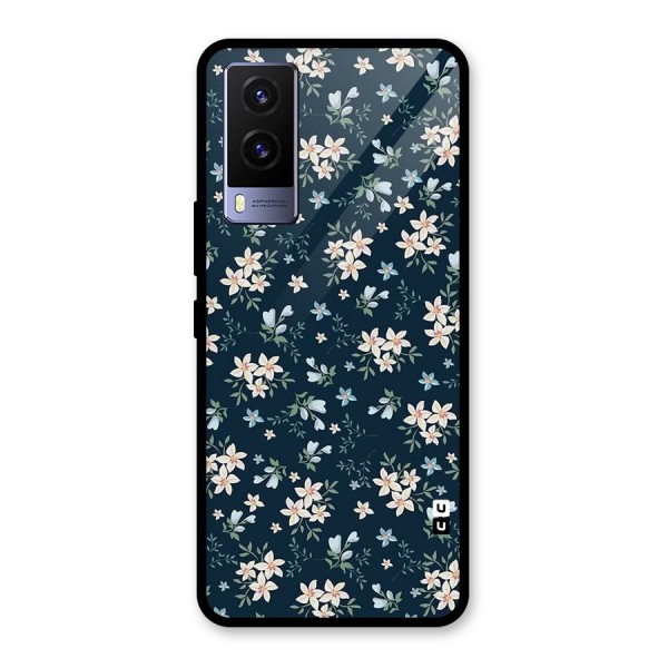 Aesthetic Bloom Glass Back Case for Vivo V21e 5G