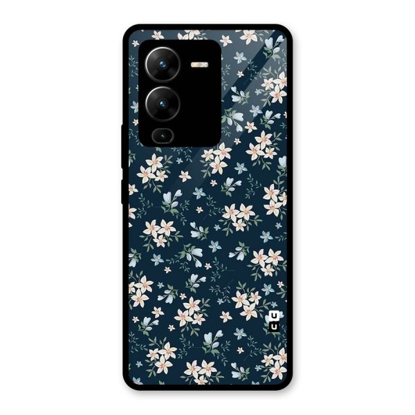 Aesthetic Bloom Glass Back Case for Vivo V25 Pro