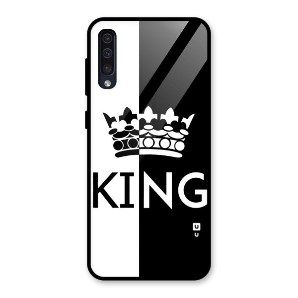 Aesthetic Crown King Glass Back Case for Galaxy A50s