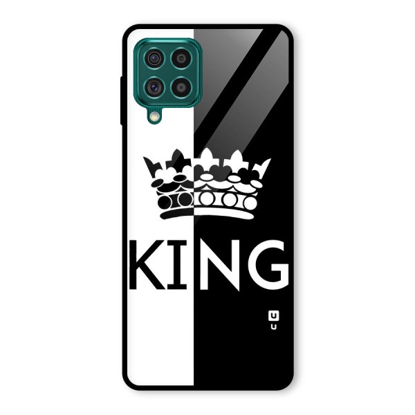 Aesthetic Crown King Glass Back Case for Galaxy F62