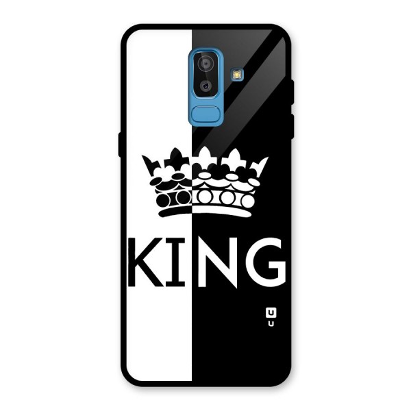 Aesthetic Crown King Glass Back Case for Galaxy J8