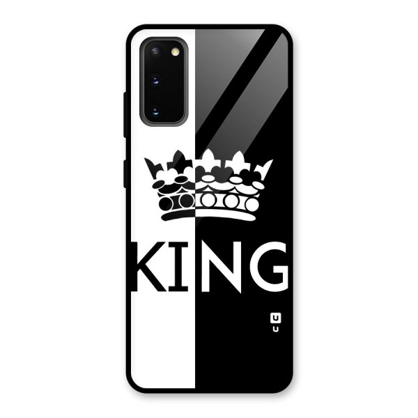 Aesthetic Crown King Glass Back Case for Galaxy S20