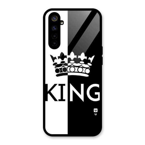 Aesthetic Crown King Glass Back Case for Realme 6