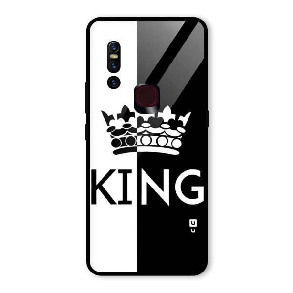 Aesthetic Crown King Glass Back Case for Vivo V15