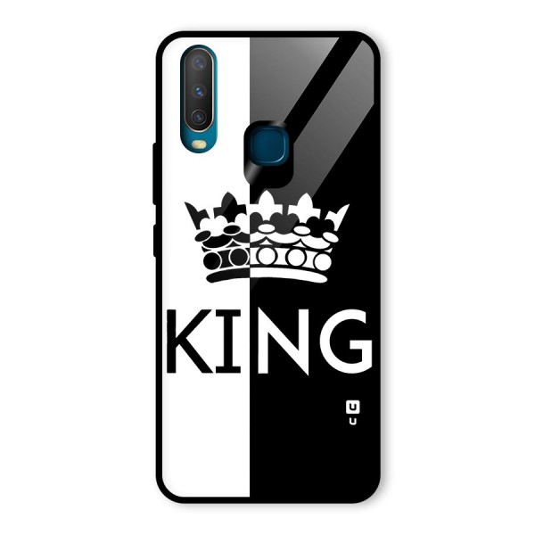 Aesthetic Crown King Glass Back Case for Vivo Y15