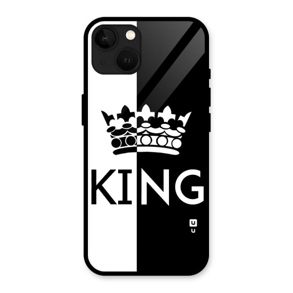 Aesthetic Crown King Glass Back Case for iPhone 13
