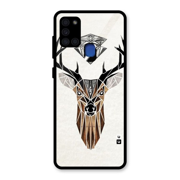 Aesthetic Deer Design Glass Back Case for Galaxy A21s