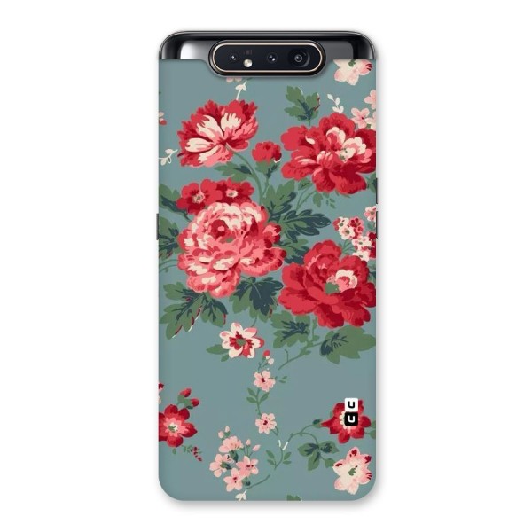 Aesthetic Floral Red Back Case for Galaxy A80