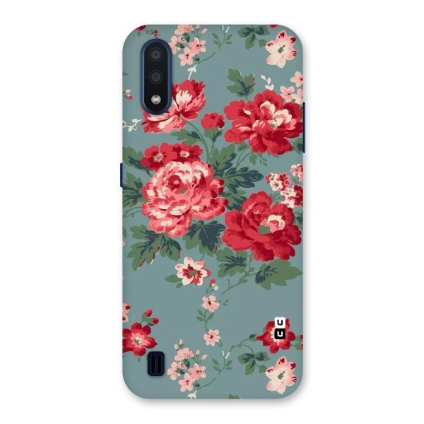 Aesthetic Floral Red Back Case for Galaxy M01