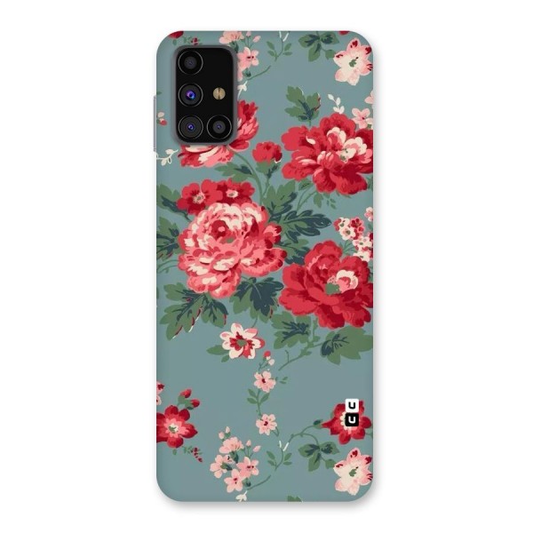 Aesthetic Floral Red Back Case for Galaxy M31s