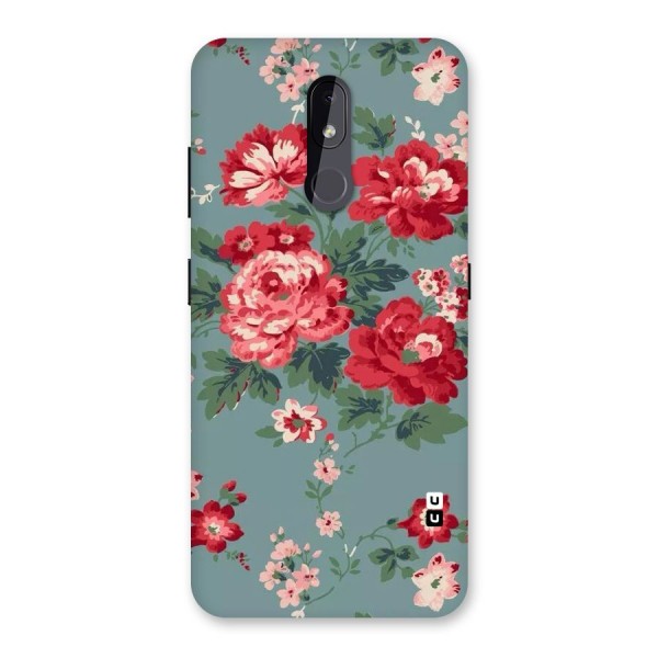 Aesthetic Floral Red Back Case for Nokia 3.2