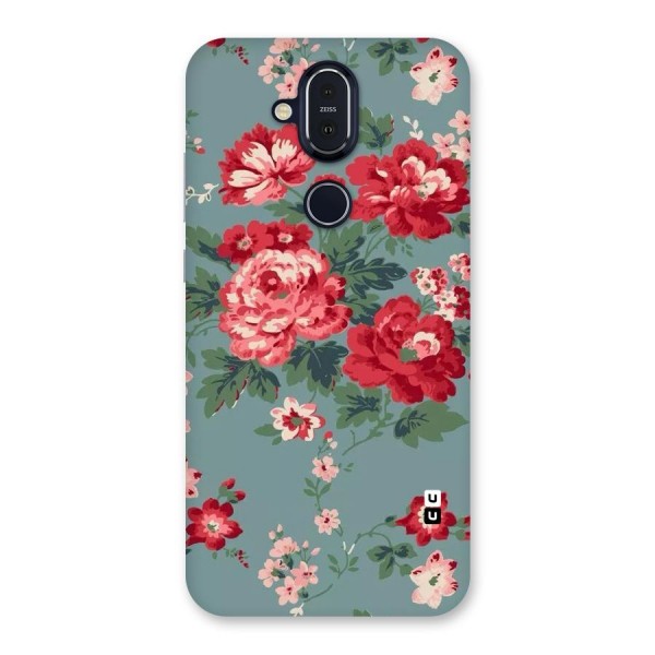 Aesthetic Floral Red Back Case for Nokia 8.1