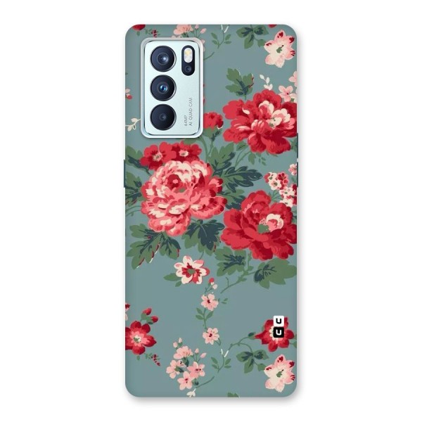 Aesthetic Floral Red Back Case for Oppo Reno6 Pro 5G