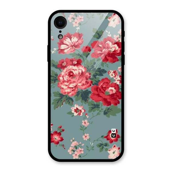 Aesthetic Floral Red Glass Back Case for XR