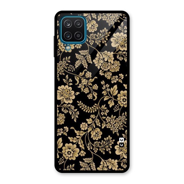 Aesthetic Golden Design Glass Back Case for Galaxy A12