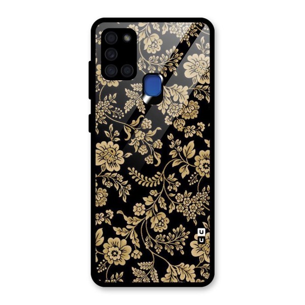 Aesthetic Golden Design Glass Back Case for Galaxy A21s