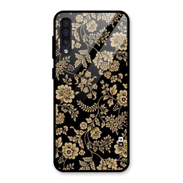 Aesthetic Golden Design Glass Back Case for Galaxy A50