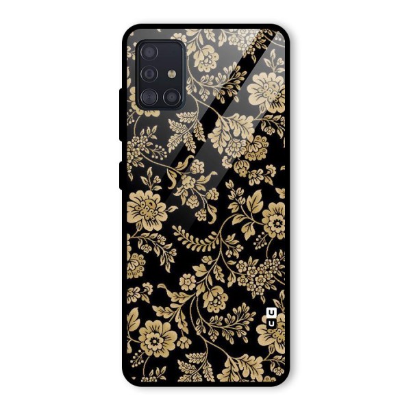 Aesthetic Golden Design Glass Back Case for Galaxy A51