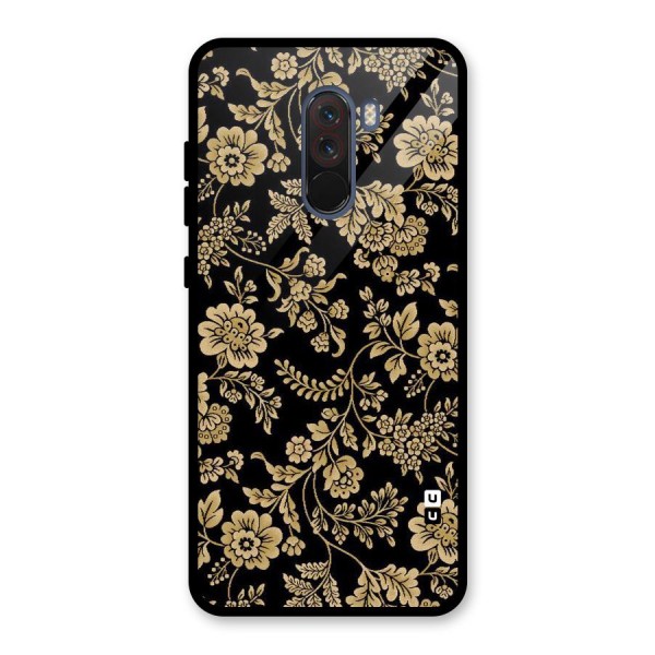 Aesthetic Golden Design Glass Back Case for Poco F1