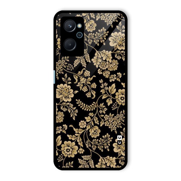 Aesthetic Golden Design Glass Back Case for Realme 9i