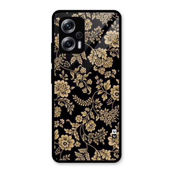 Aesthetic Golden Design Glass Back Case for Redmi K50i