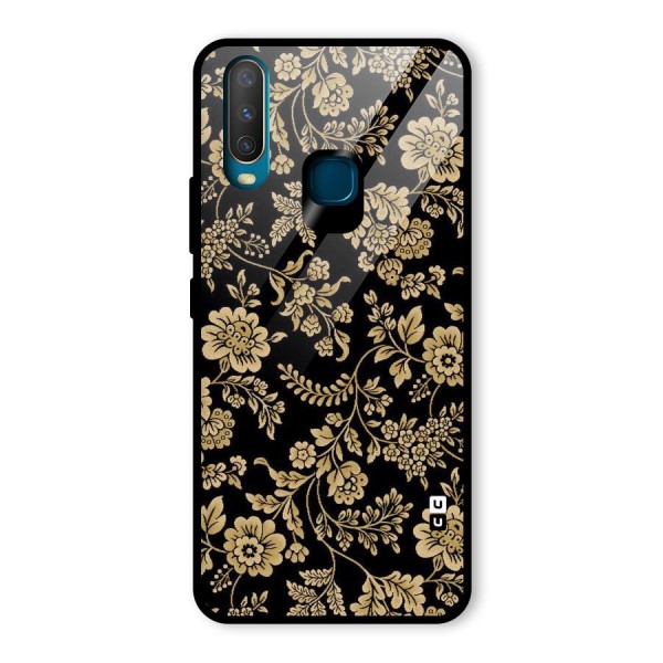 Aesthetic Golden Design Glass Back Case for Vivo Y12