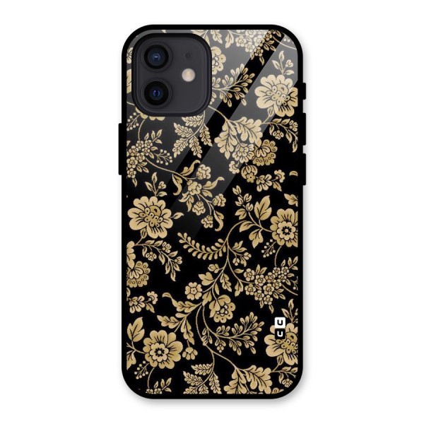 Aesthetic Golden Design Glass Back Case for iPhone 12