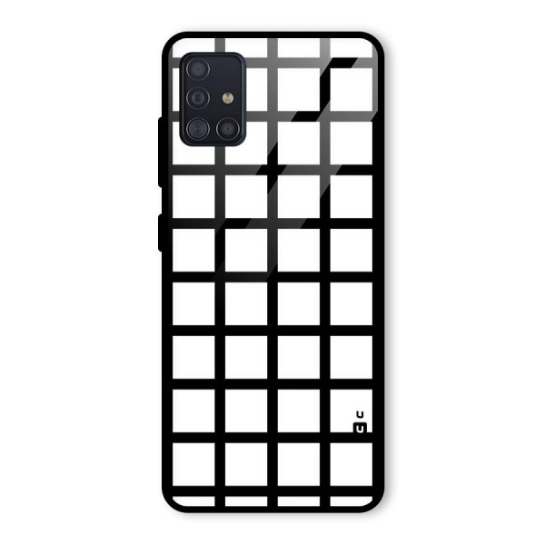 Aesthetic Grid Lines Glass Back Case for Galaxy A51