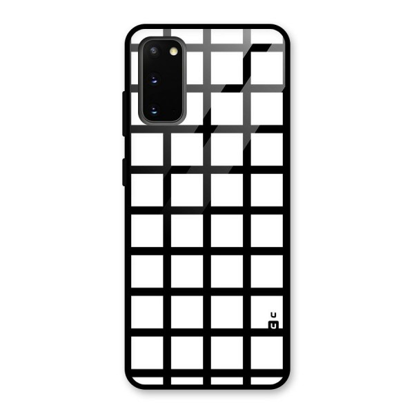 Aesthetic Grid Lines Glass Back Case for Galaxy S20